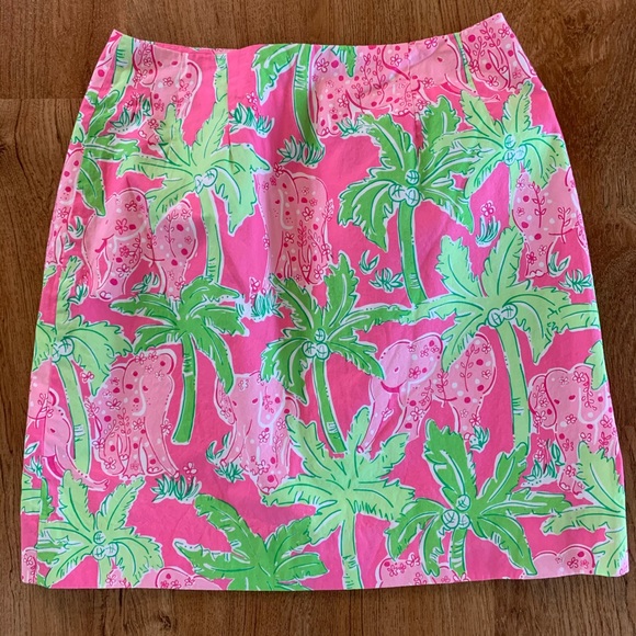 Lilly Pulitzer Dresses & Skirts - Lily Pulitzer Pink Elephant Skirt Size 0P